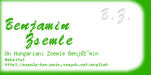 benjamin zsemle business card
